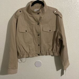 NWT-Marc New York- tan boxy fit moto jacket- Size large